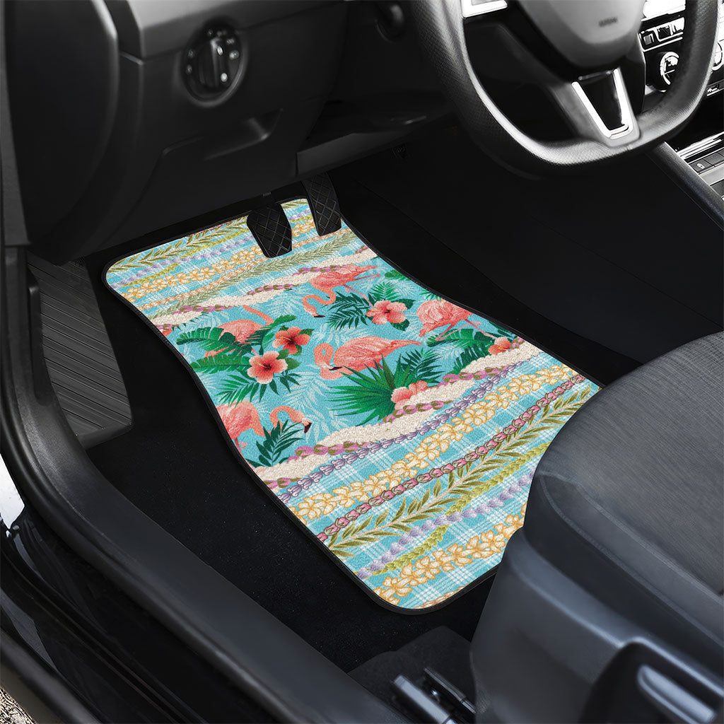 Flamingo Hawaii Summer Car Mats Hawaiian Lei Pakala Motifs Tropical Style