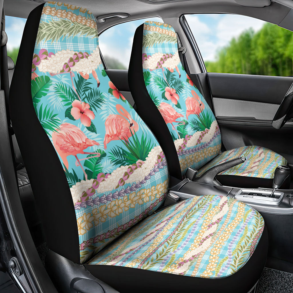 Flamingo Hawaii Summer Car Seat Cover Hawaiian Lei Pakala Motifs Tropical Style