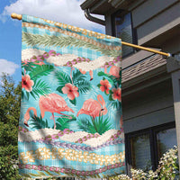 Flamingo Hawaii Summer Garden Flag Hawaiian Lei Pakala Motifs Tropical Style