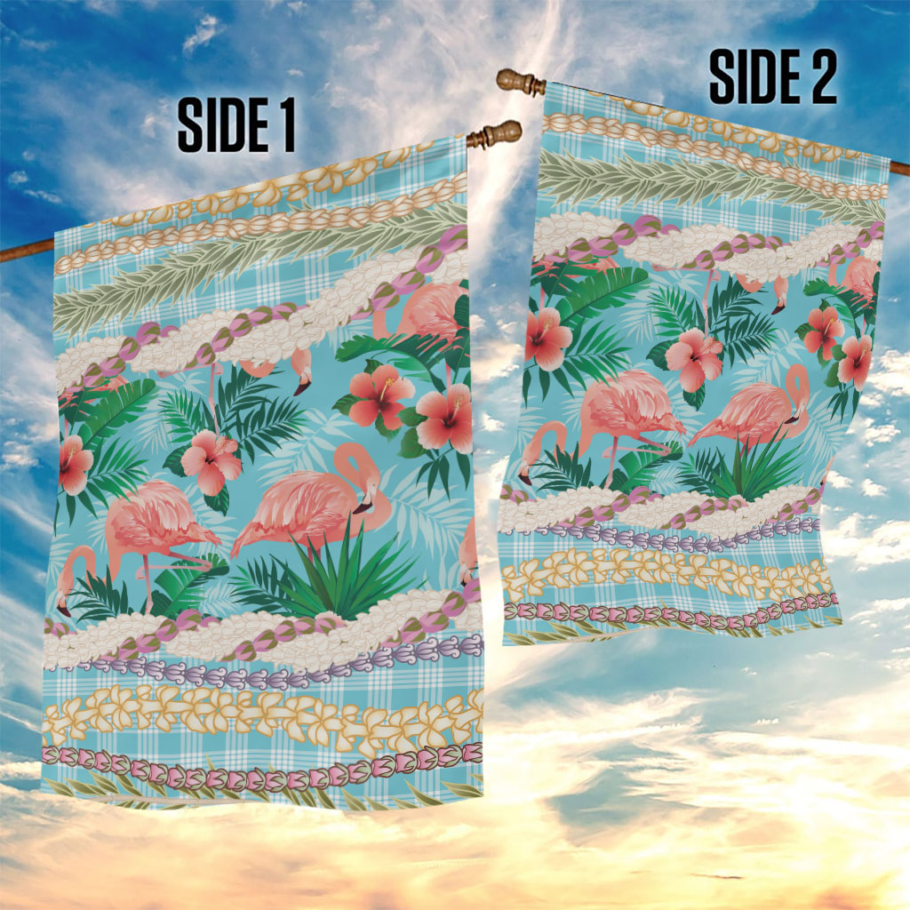 Flamingo Hawaii Summer Garden Flag Hawaiian Lei Pakala Motifs Tropical Style