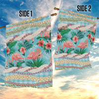 Flamingo Hawaii Summer Garden Flag Hawaiian Lei Pakala Motifs Tropical Style