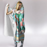 Flamingo Hawaii Summer Hooded Blanket Hawaiian Lei Pakala Motifs Tropical Style