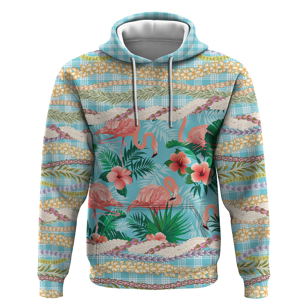 Flamingo Hawaii Summer Hoodie Hawaiian Lei Pakala Motifs Tropical Style