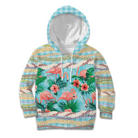 Flamingo Hawaii Summer Kid Hoodie Hawaiian Lei Pakala Motifs Tropical Style