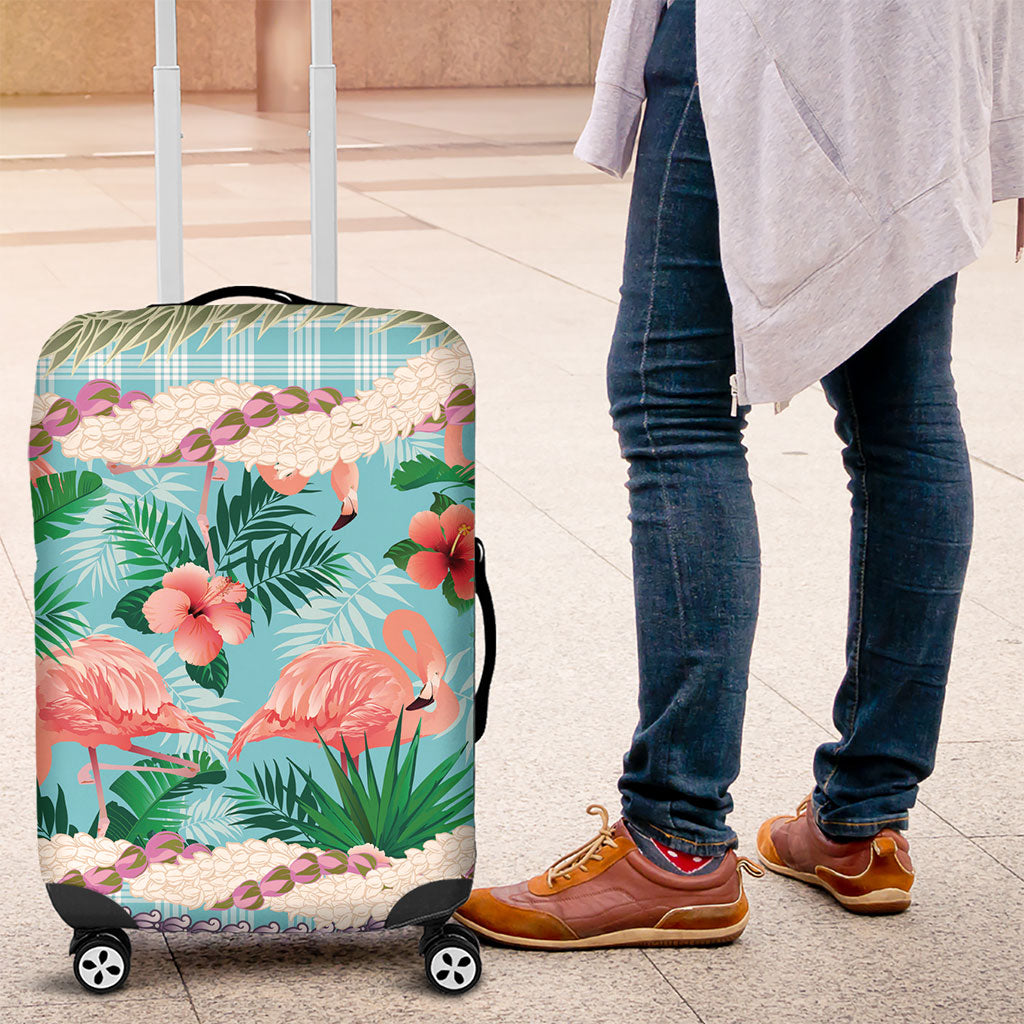 Flamingo Hawaii Summer Luggage Cover Hawaiian Lei Pakala Motifs Tropical Style