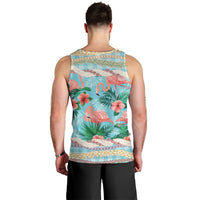 Flamingo Hawaii Summer Men Tank Top Hawaiian Lei Pakala Motifs Tropical Style