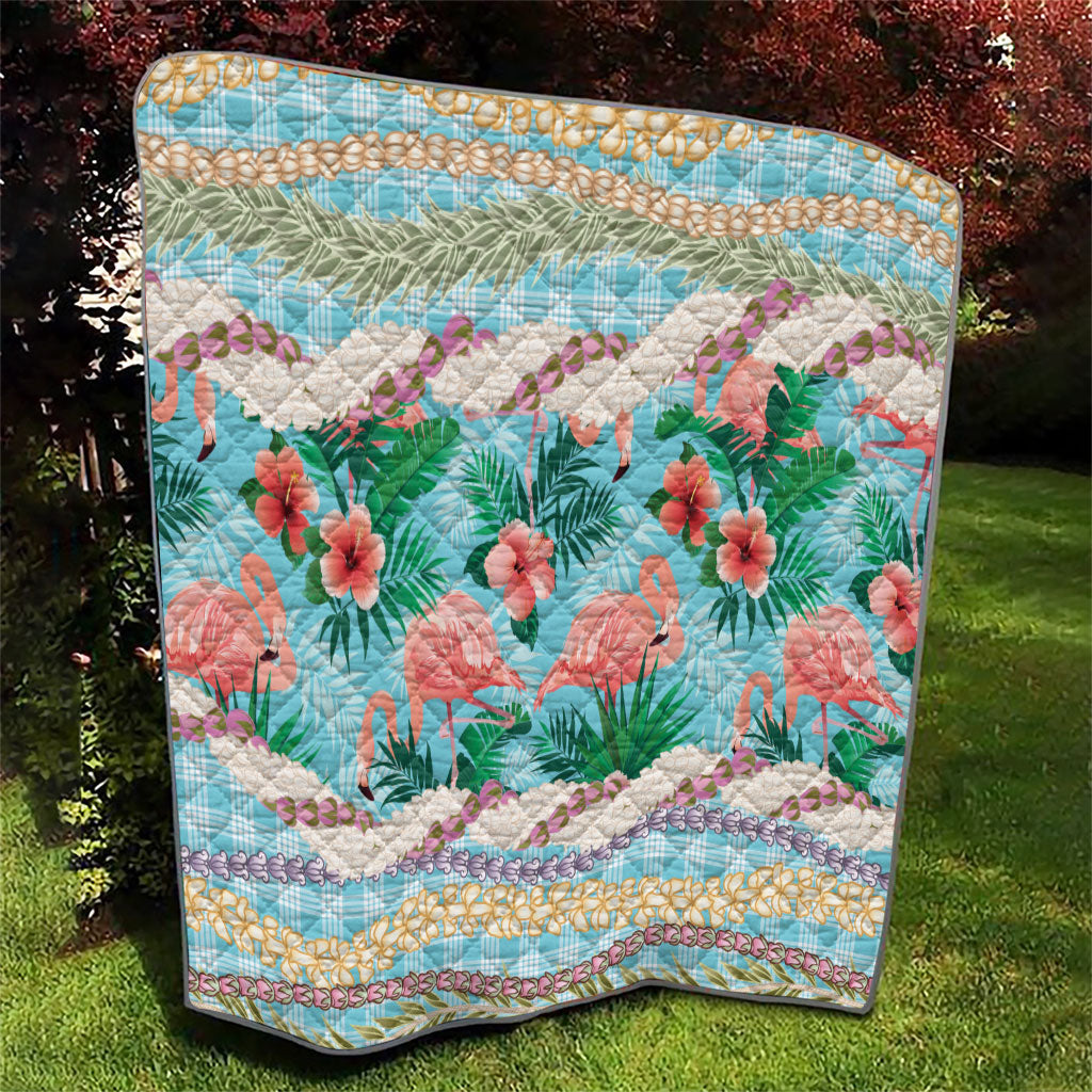 Flamingo Hawaii Summer Quilt Hawaiian Lei Pakala Motifs Tropical Style