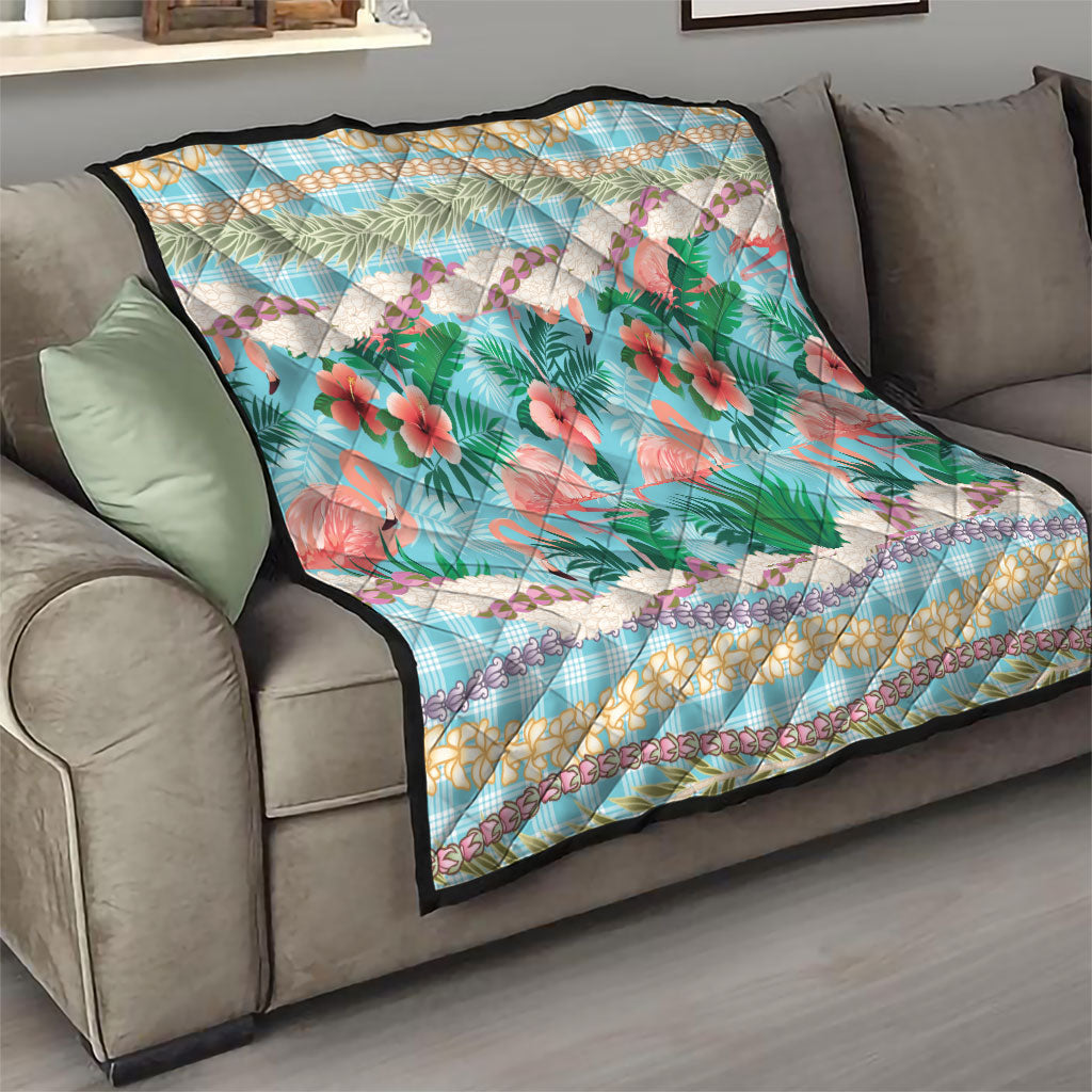 Flamingo Hawaii Summer Quilt Hawaiian Lei Pakala Motifs Tropical Style