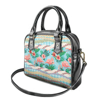 Flamingo Hawaii Summer Shoulder Handbag Hawaiian Lei Pakala Motifs Tropical Style