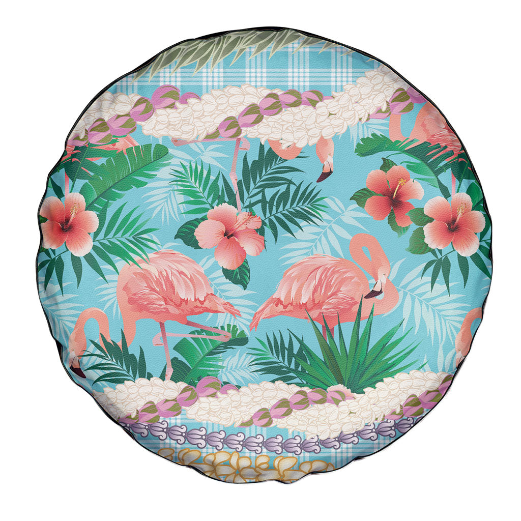 Flamingo Hawaii Summer Spare Tire Cover Hawaiian Lei Pakala Motifs Tropical Style
