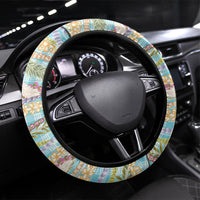 Flamingo Hawaii Summer Steering Wheel Cover Hawaiian Lei Pakala Motifs Tropical Style