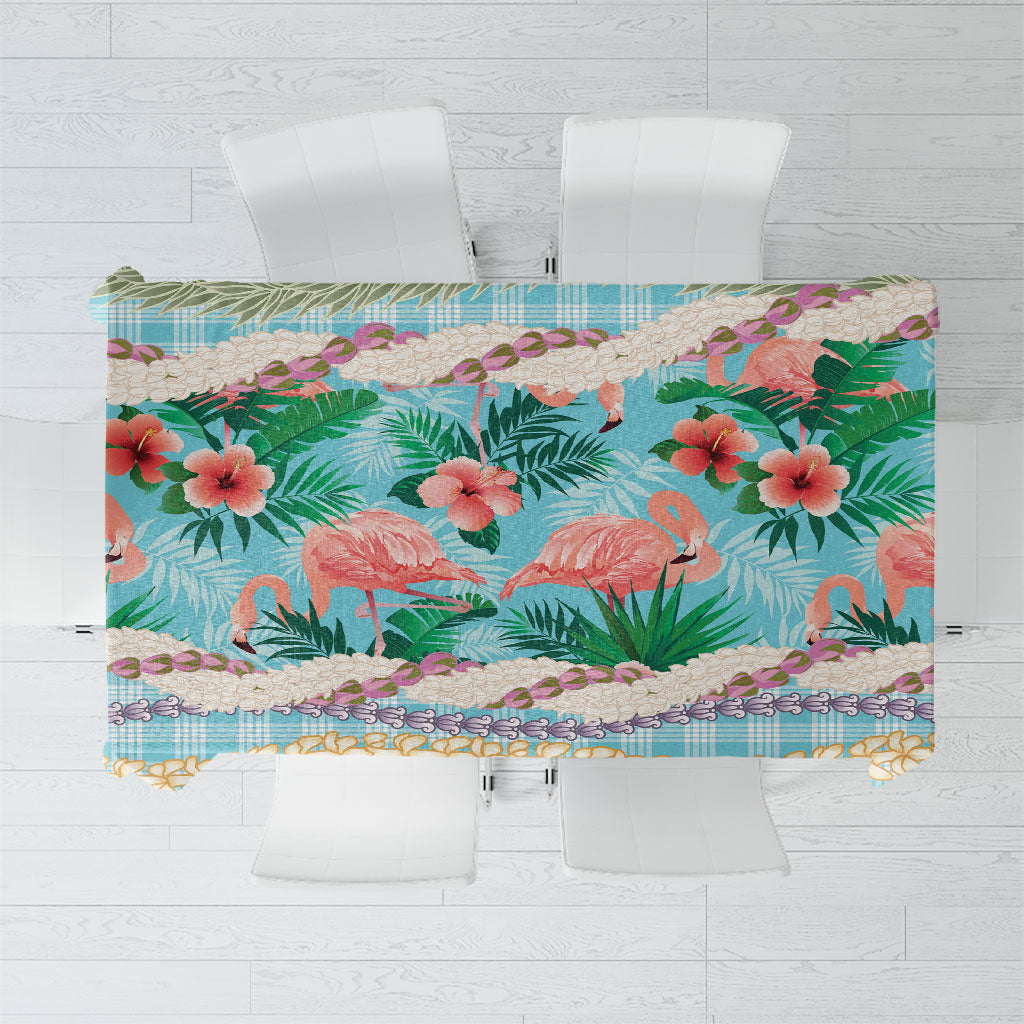 Flamingo Hawaii Summer Tablecloth Hawaiian Lei Pakala Motifs Tropical Style