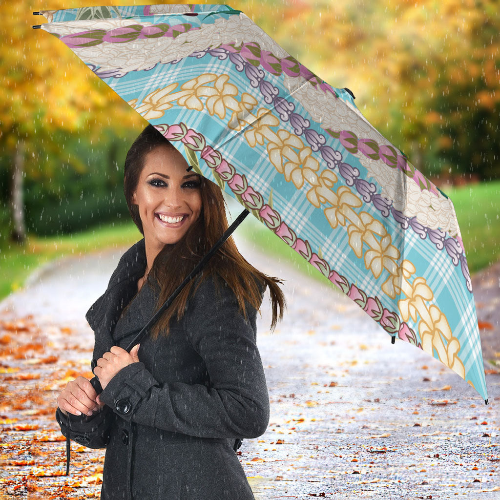 Flamingo Hawaii Summer Umbrella Hawaiian Lei Pakala Motifs Tropical Style