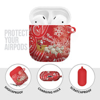 New Zealand Christmas In July AirPods Case Funny Santa Sheep Meri Kirihimete Red