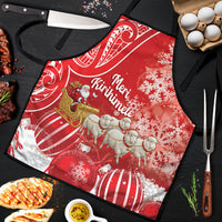 New Zealand Christmas In July Apron Funny Santa Sheep Meri Kirihimete Red