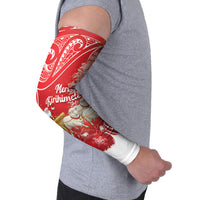 New Zealand Christmas In July Personalised Arm Sleeves Funny Santa Sheep Meri Kirihimete Red