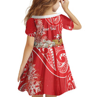 New Zealand Christmas In July Personalised Family Matching Off Shoulder Maxi Dress and Hawaiian Shirt Funny Santa Sheep Meri Kirihimete Red