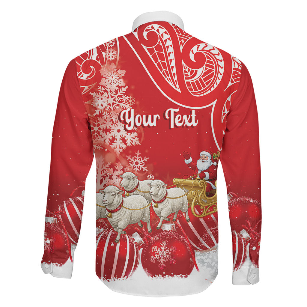 New Zealand Christmas In July Personalised Family Matching Summer Maxi Dress and Hawaiian Shirt Funny Santa Sheep Meri Kirihimete Red