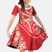 New Zealand Christmas In July Personalised Family Matching Tank Maxi Dress and Hawaiian Shirt Funny Santa Sheep Meri Kirihimete Red