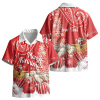 New Zealand Christmas In July Personalised Kid Hawaiian Shirt Funny Santa Sheep Meri Kirihimete Red LT14 - Polynesian Pride