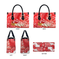 New Zealand Christmas In July Leather Bag Funny Santa Sheep Meri Kirihimete Red