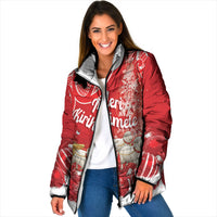 New Zealand Christmas In July Personalised Padded Jacket Funny Santa Sheep Meri Kirihimete Red