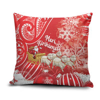 New Zealand Christmas In July Pillow Cover Funny Santa Sheep Meri Kirihimete Red