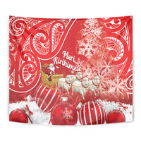 New Zealand Christmas In July Tapestry Funny Santa Sheep Meri Kirihimete Red
