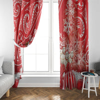 New Zealand Christmas In July Window Curtain Funny Santa Sheep Meri Kirihimete Red