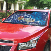 New Zealand Christmas In July Auto Sun Shade Funny Santa Sheep Meri Kirihimete Blue