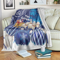 New Zealand Christmas In July Blanket Funny Santa Sheep Meri Kirihimete Blue