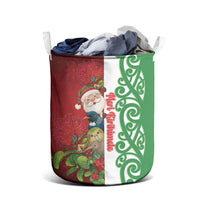 Meri Kirihimete New Zealand Laundry Basket Cute Santa NZ Animals and Pohutukawa