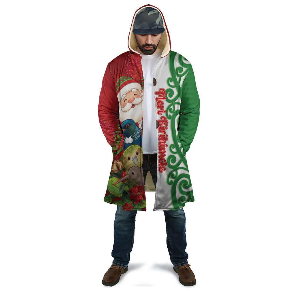 Meri Kirihimete New Zealand Personalised Cloak Cute Santa NZ Animals and Pohutukawa