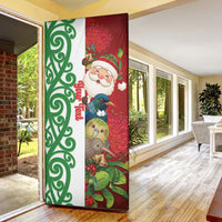 Meri Kirihimete New Zealand Personalised Door Cover Cute Santa NZ Animals and Pohutukawa