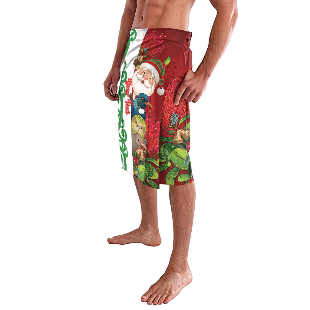 Meri Kirihimete New Zealand Personalised Lavalava Cute Santa NZ Animals and Pohutukawa