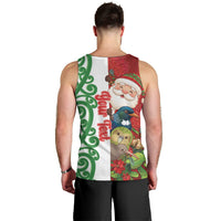 Meri Kirihimete New Zealand Personalised Men Tank Top Cute Santa NZ Animals and Pohutukawa