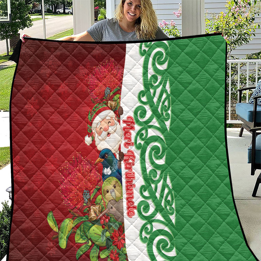 Meri Kirihimete New Zealand Quilt Cute Santa NZ Animals and Pohutukawa