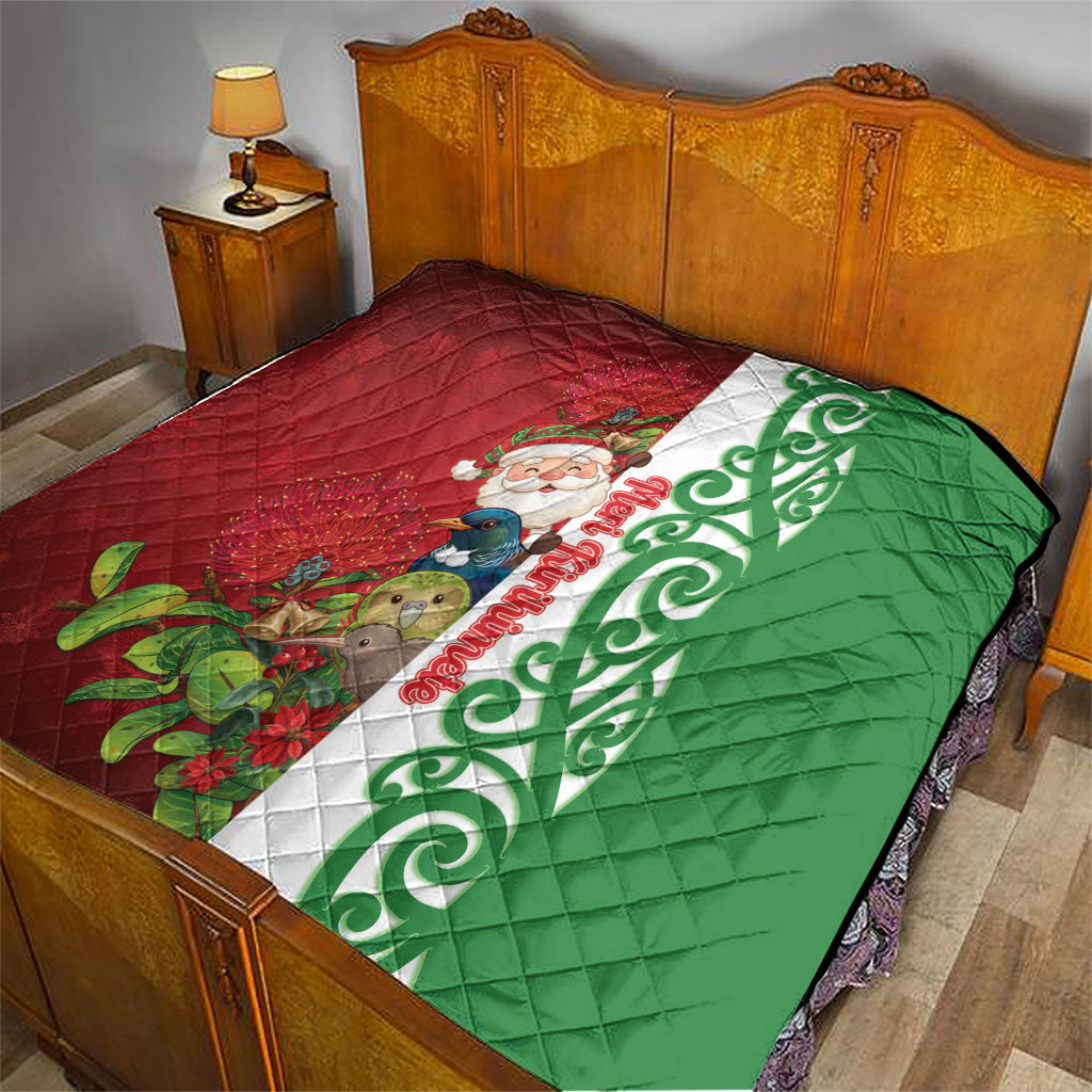 Meri Kirihimete New Zealand Quilt Cute Santa NZ Animals and Pohutukawa