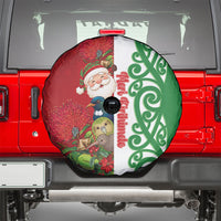 Meri Kirihimete New Zealand Spare Tire Cover Cute Santa NZ Animals and Pohutukawa