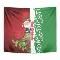 Meri Kirihimete New Zealand Tapestry Cute Santa NZ Animals and Pohutukawa