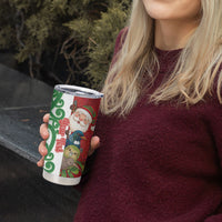 Meri Kirihimete New Zealand Personalised Tumbler Cup Cute Santa NZ Animals and Pohutukawa