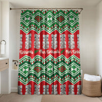 New Zealand Christmas In July Bathroom Set Meri Kirihimete Hei Tiki Taniko Motifs Seamless