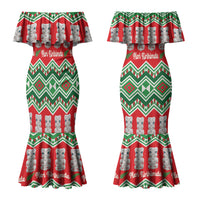 New Zealand Christmas In July Couples Matching Mermaid Dress and Hawaiian Shirt Meri Kirihimete Hei Tiki Taniko Motifs Seamless LT14 - Polynesian Pride
