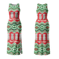 New Zealand Christmas In July Couples Matching Tank Maxi Dress and Hawaiian Shirt Meri Kirihimete Hei Tiki Taniko Motifs Seamless LT14 - Polynesian Pride