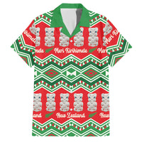 New Zealand Christmas In July Family Matching Off Shoulder Maxi Dress and Hawaiian Shirt Meri Kirihimete Hei Tiki Taniko Motifs Seamless