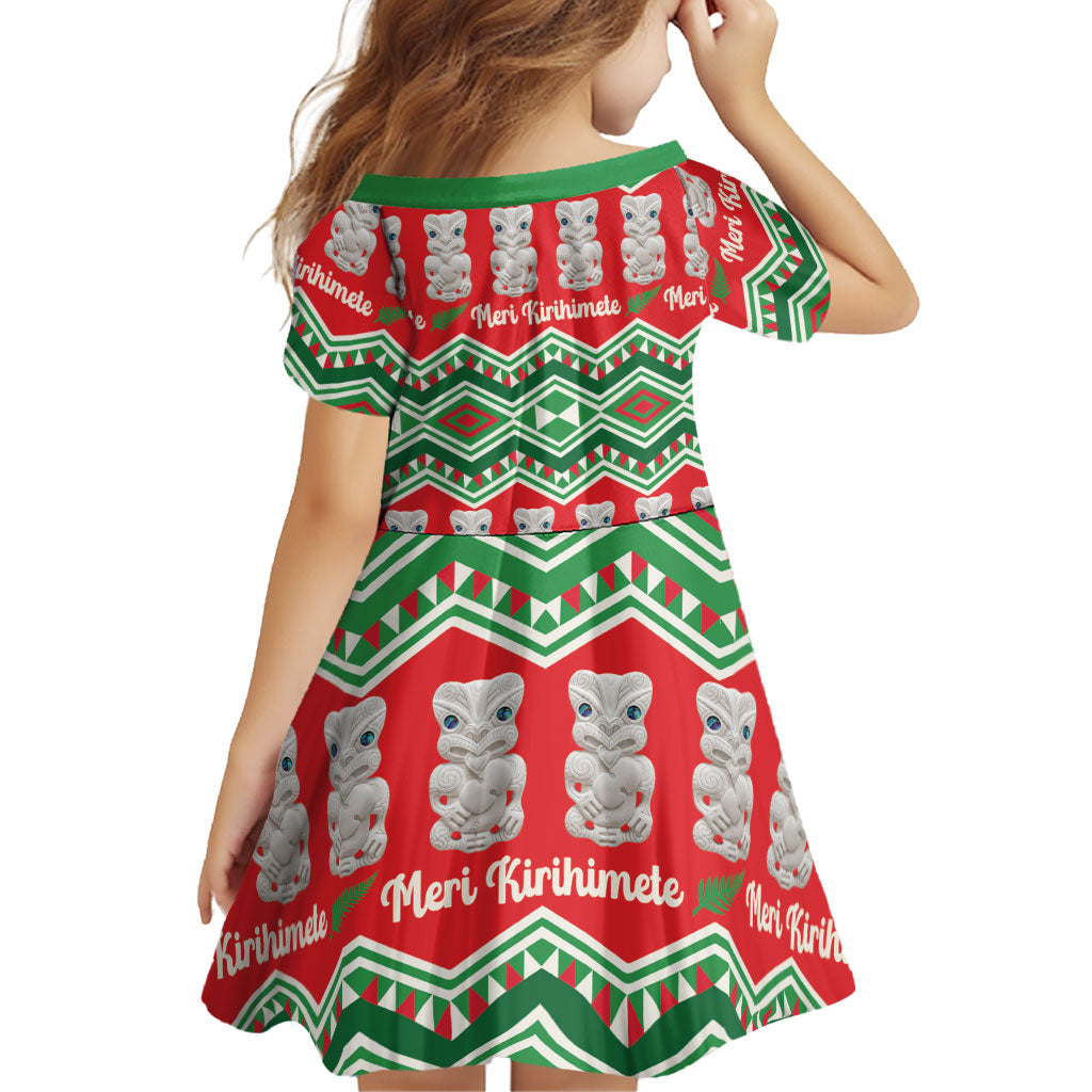 New Zealand Christmas In July Family Matching Summer Maxi Dress and Hawaiian Shirt Meri Kirihimete Hei Tiki Taniko Motifs Seamless