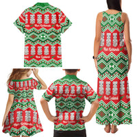 New Zealand Christmas In July Family Matching Tank Maxi Dress and Hawaiian Shirt Meri Kirihimete Hei Tiki Taniko Motifs Seamless