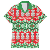 New Zealand Christmas In July Hawaiian Shirt Meri Kirihimete Hei Tiki Taniko Motifs Seamless