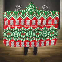 New Zealand Christmas In July Hooded Blanket Meri Kirihimete Hei Tiki Taniko Motifs Seamless