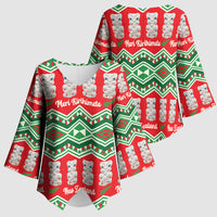 New Zealand Christmas In July Kimono Sleeve Blouse Meri Kirihimete Hei Tiki Taniko Motifs Seamless